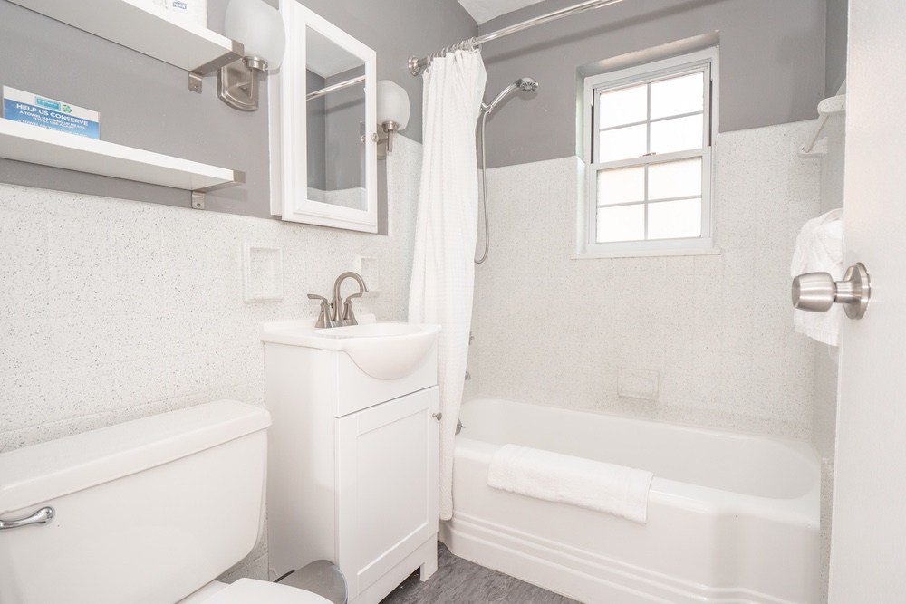 modern bathroom is a two bedroom apartment in shadyside pittsburgh